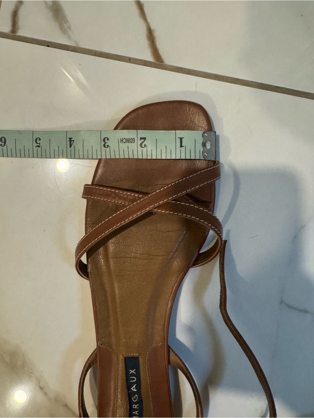 Margaux Tan Leather Strappy Ankle-Wrap Sandals - Picture 8 of 14
